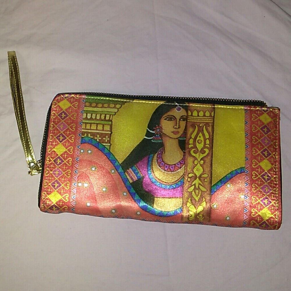 All Things Sundar Colorful Art Wristlet Clutch